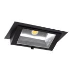LED Downlight Wallwasher Wally Maxi Zwart 46W 6050lm 70x75D - 830 Warm Wit - 238x145mm