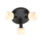 Nordlux Milford Plafondlamp Glas Mini 3-Rondel Zwart | Geschikt voor 3x E14